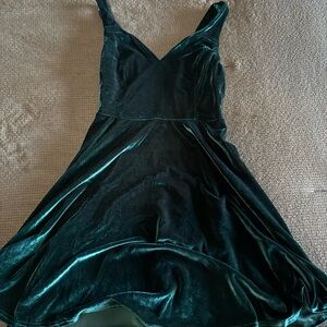 Emerald Green Velvet Dress